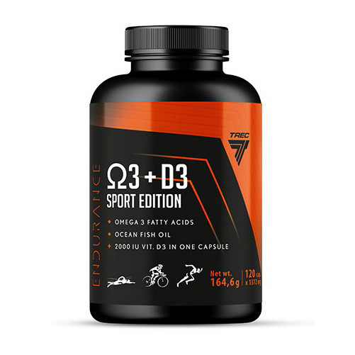Риб'ячий жир Омега-3 + вітамін D3 спорт версія Trec Nutrition Omega 3 + D3 Sport Edition 120 caps