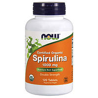 Органічна спіруліна Now Foods Spirulina 1000 mg certified organic (120 tabs)