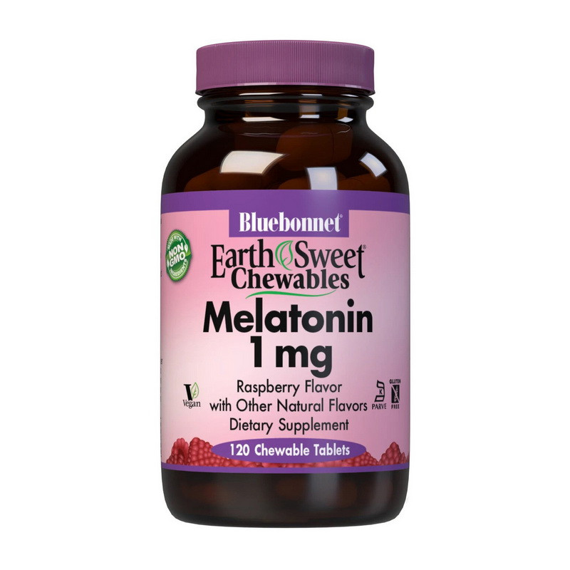 Bluebonnet Nutrition Melatonin 1 mg 120 chew tab поліпшення сну активного довголіття