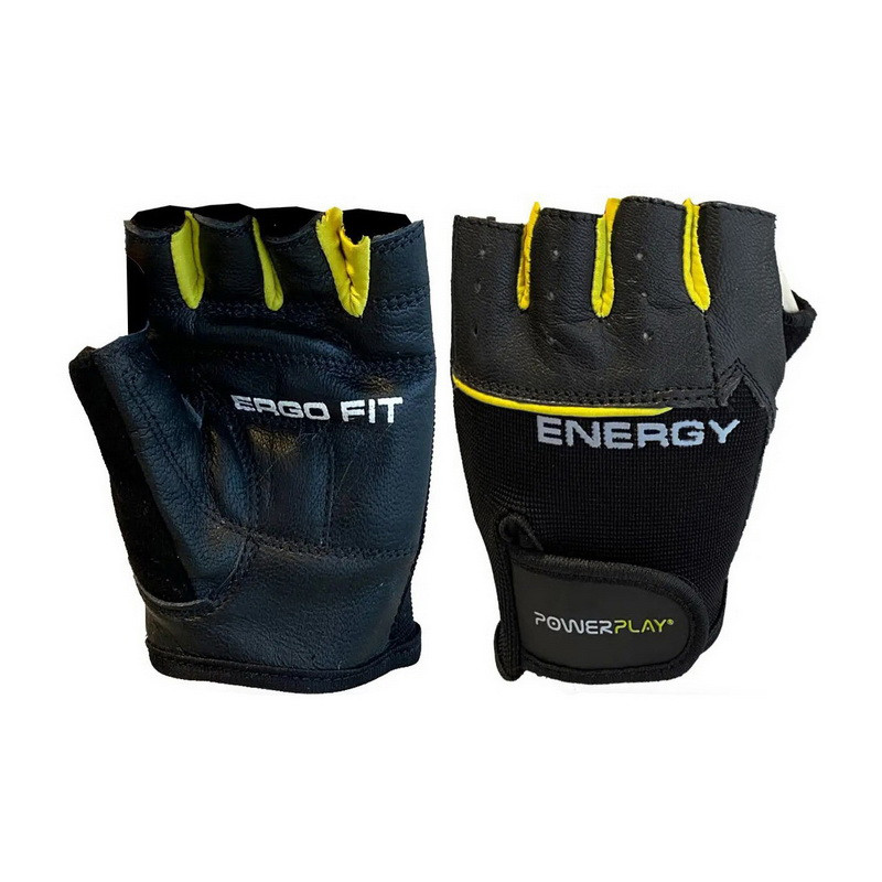 PowerPlay Fitness Gloves Black-Yellow M size