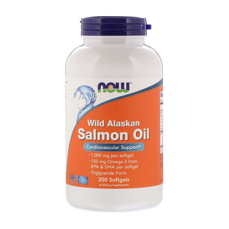 Now Foods Wild Alaskan Salmon Oil 200 softgels риб'ячий жир/жирні кислоти активного довголіття