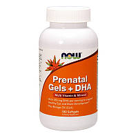 Пренатальні вітаміни для вагітних Now Foods Prenatal Gels + DHA 180 softgels