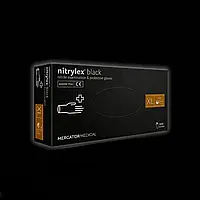 Рукавички нітрилові нітрилекс Mercator Medical nitrylex (в уп. 100 шт.) нестерильні неопудрені Чорний, XL