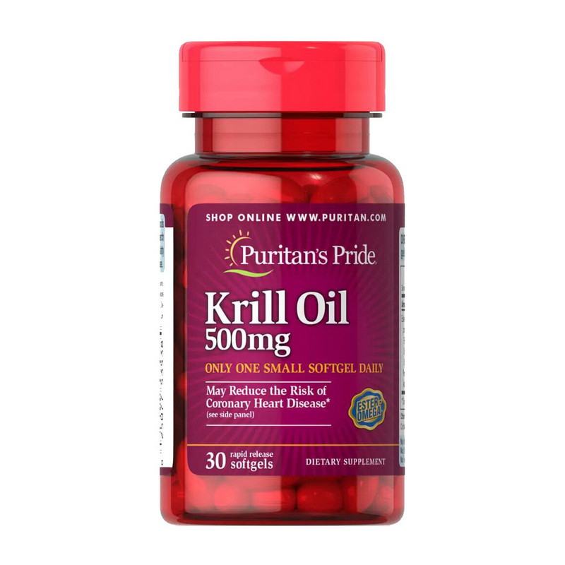 Puritan's Pride Krill Oil 500 mg 30 softgels риб'ячий жир/жирні кислоти активного довголіття