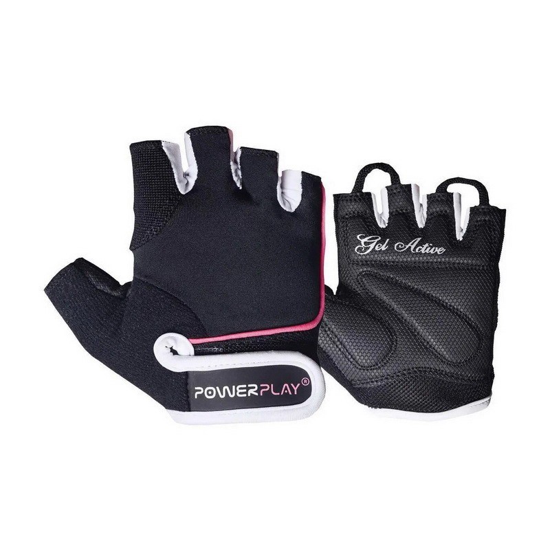 Рукавички для тренувань жіночі PowerPlay Womans Fitness Gloves Black-Pink 1750 XS size