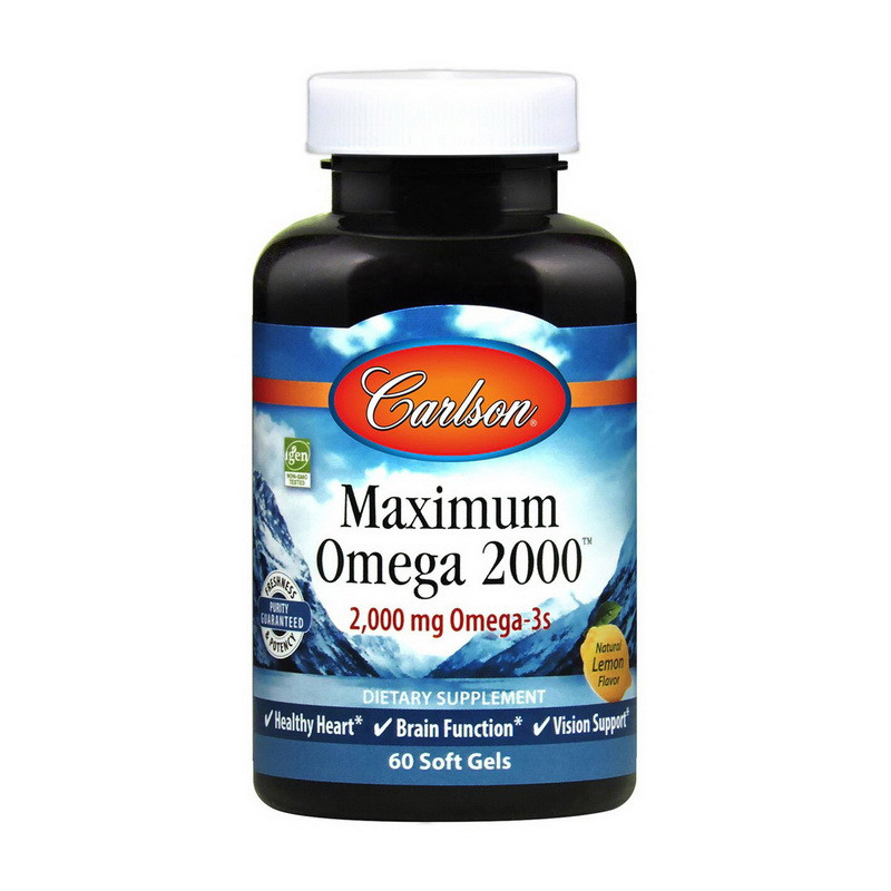 Carlson Labs Maximum Omega 2000 mg 60 soft gels риб'ячий жир/жирні кислоти активного довголіття