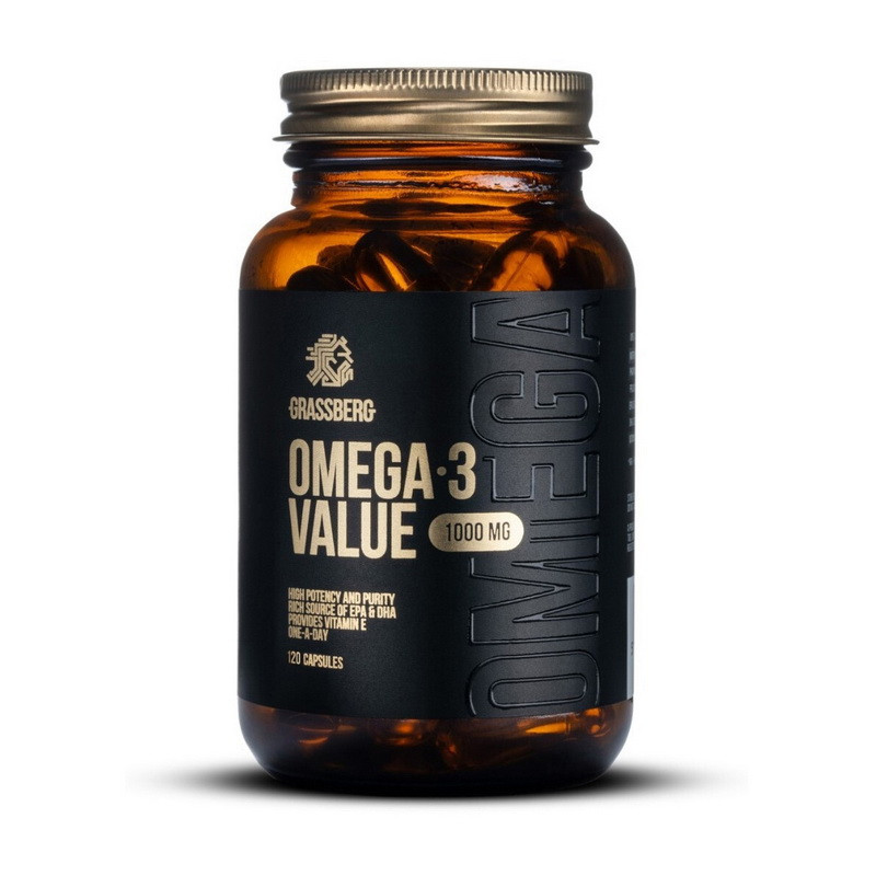 Риб'ячий жир Омега-3 Grassberg Omega 3 1000 mg Value 120 caps