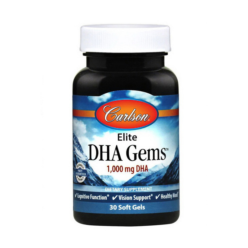 Carlson Labs Elite DHA Gems 1000 mg 30 soft gels риб'ячий жир/жирні кислоти активного довголіття