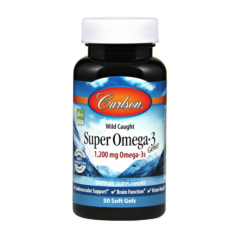 Риб'ячий жир Омега-3 Carlson Labs Super Omega 3 1200 mg Omega-3s 50 soft gels