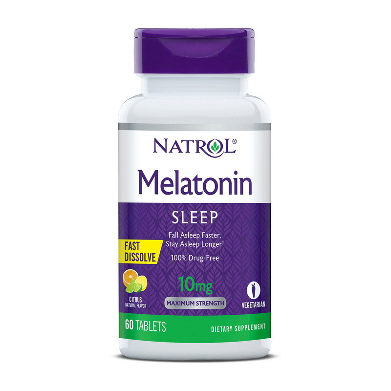 Natrol Melatonin 10 mg Fast Dissolve 60 tab поліпшення сну активне довголіття