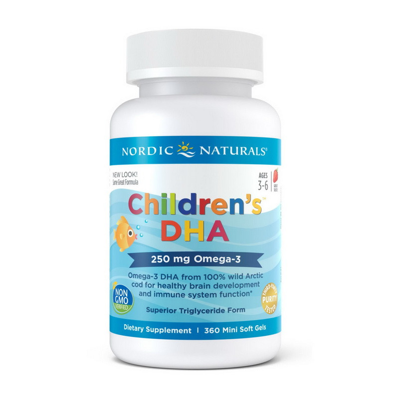 Nordic Naturals Children`s DHA 250 mg omega-3 360 mini soft gels риб'ячий жир/жирні кислоти активне довголіття