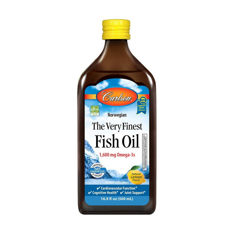Риб'ячий жир Омега-3 Висока Якість Carlson Labs The Very Finest Fish Oil 1,600 mg Omega-3s (500 ml)