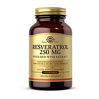 Ресвератрол + экстракт красного вина Solgar Resveratrol 250 mg with red wine extract 60 softgels Солгар