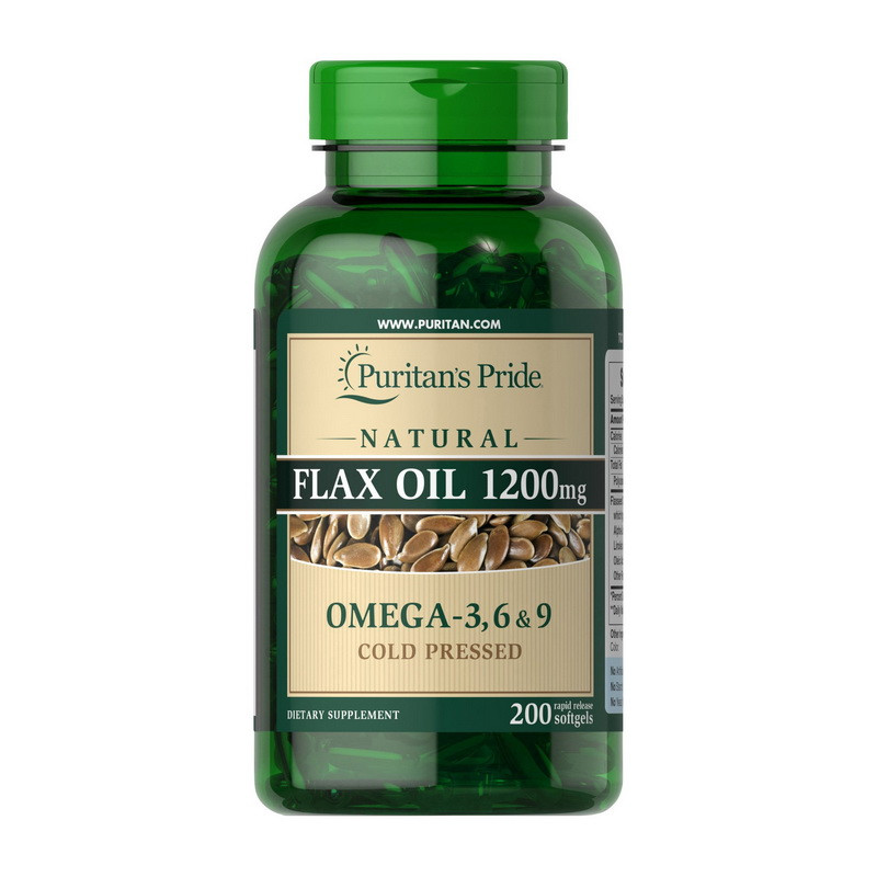 Комплексна Омега-3-6-9 з лляною олією Puritan's Pride Flax Oil 1200 mg Omega 3-6-9 200 softgels