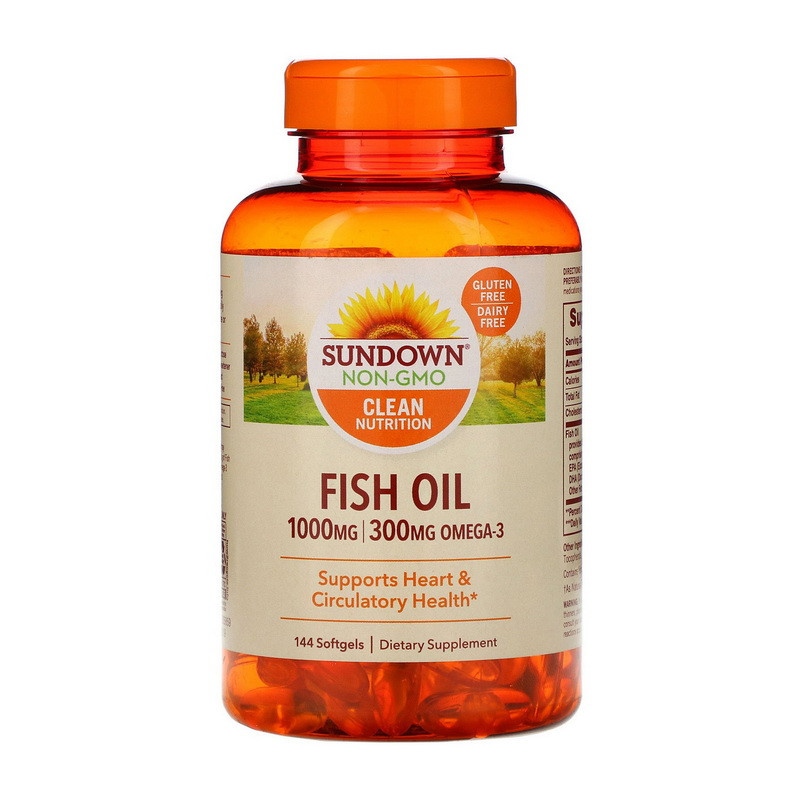 Fish Oil 1000 mg 144 softgels риб'ячий жир/жирні кислоти активне довголіття