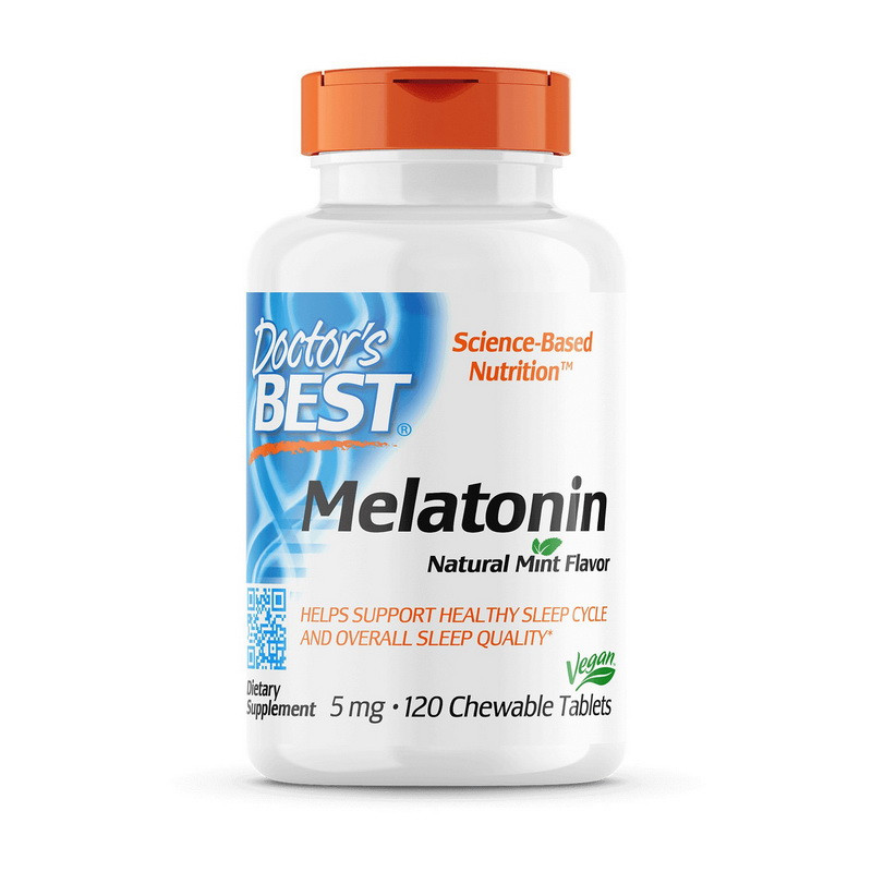 Doctor's Best Melatonin 5 mg 120 chew tab покращення сну активного довголіття
