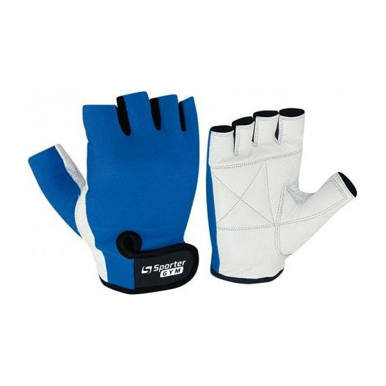 Sporter Weightlifting Gloves White-Blue M size