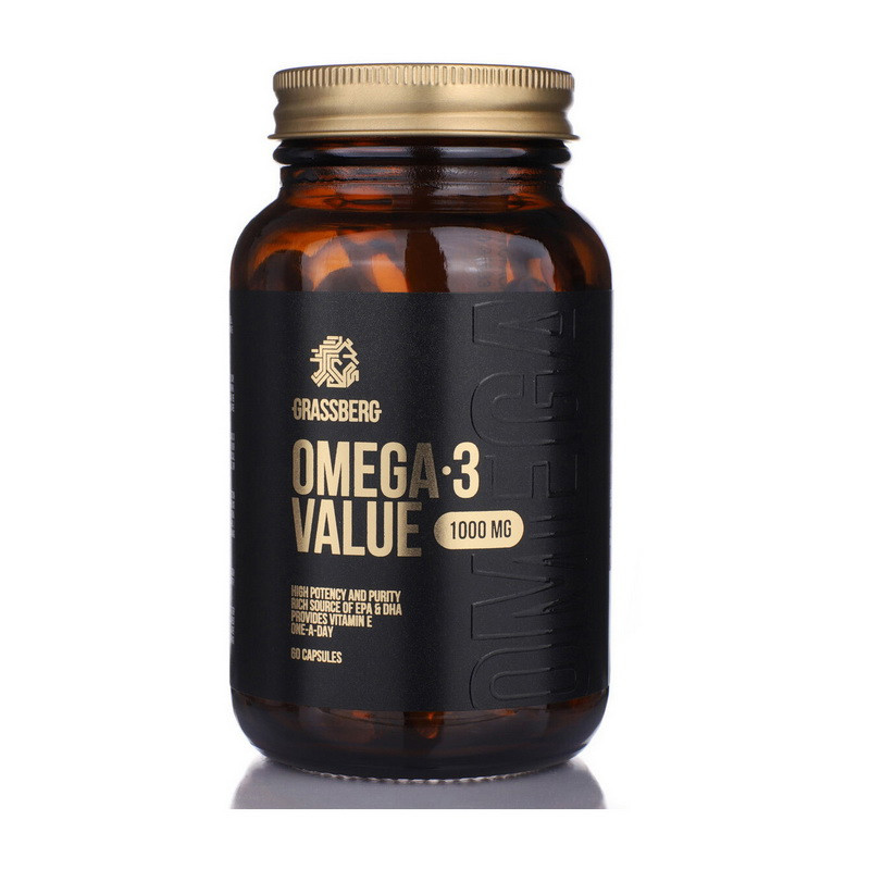 Риб'ячий жир Омега-3 Grassberg Omega 3 1000 mg Value 60 caps