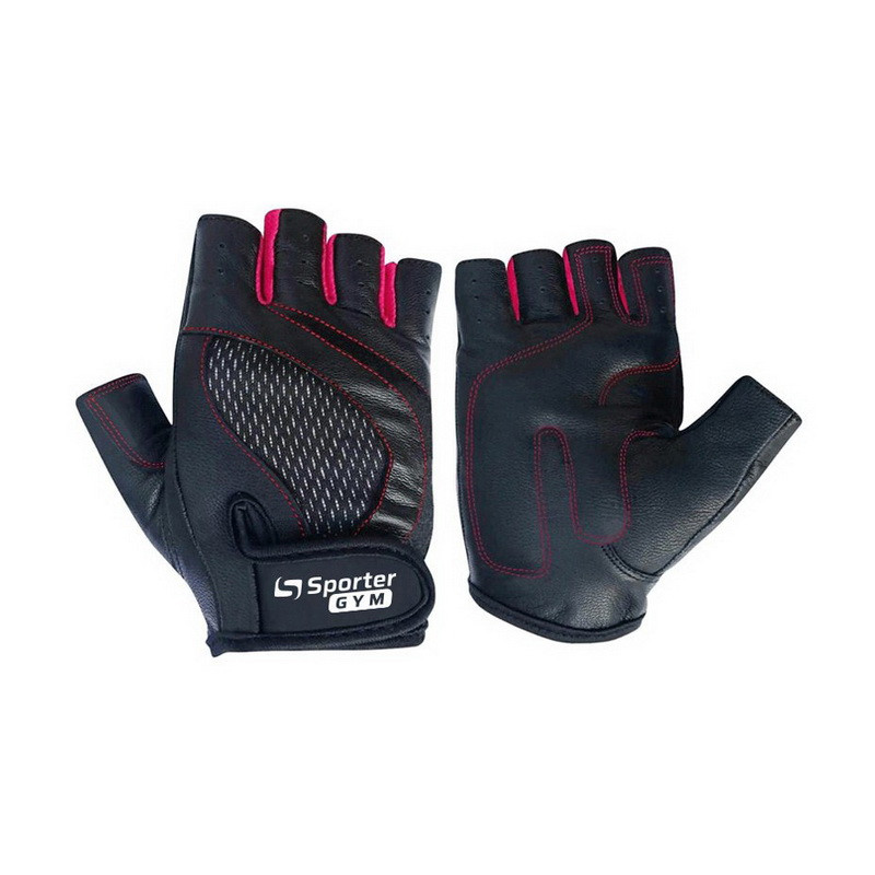 Sporter Weightlifting Gloves Black-Pink S size