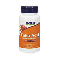 Фолієва кислота Now Foods Folic Acid 800 mсg with Vitamin B-12 250 tabs