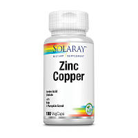 Solaray Zinc Copper 100 veg caps минералы витамины и минералы
