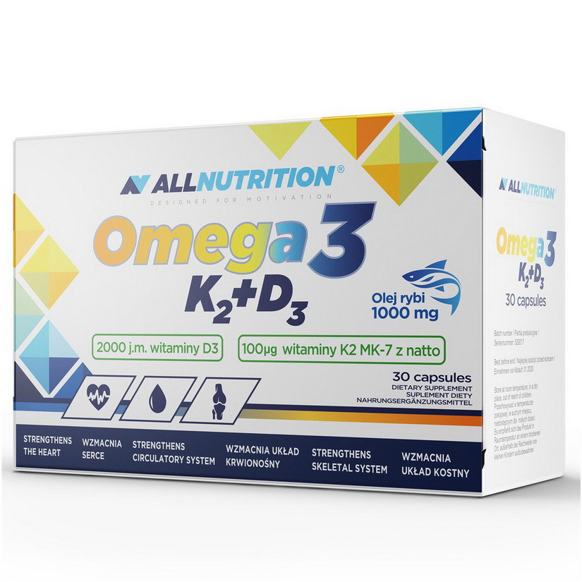 Омега 3+ Вітамін К2+D3 AllNutrition Omega 3+K2+D3 30 caps