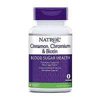 Natrol Cinnamon, Chromium&Biotin 60 tab кориця cinnamon зниження й контроль ваги