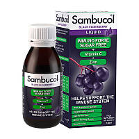 Вітаміни для імунітету без цукру Sambucol Immuno Forte Sugar Free + Vitamin C + Zinc Liquid 120 ml