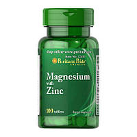 Магний Цинк Puritan's Pride Magnesium with Zinc 100 tablets