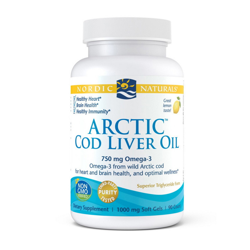 Nordic Naturals Arctic Cod Liver Oil 750 mg omega-3 90 soft gels риб'ячий жир/жирні кислоти активне довголіття