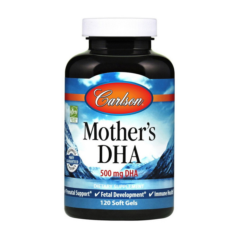 Carlson Labs Mother's DHA 500 mg 120 soft gels риб'ячий жир/жирні кислоти активного довголіття