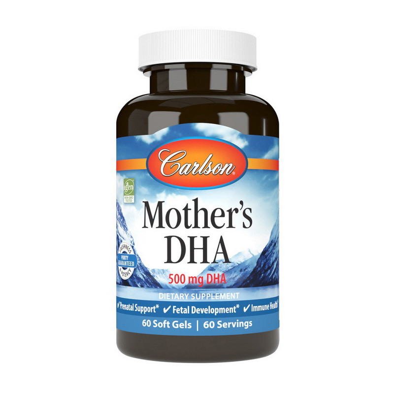 Carlson Labs Mother's DHA 500 mg 60 soft gels риб'ячий жир/жирні кислоти активного довголіття