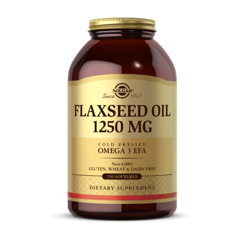 Solgar Flaxseed Oil 1250 mg 250 softgels риб'ячий жир/жирні кислоти активного довголіття