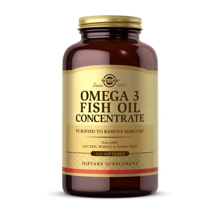 Риб'ячий жир Омега-3 концентрат Solgar Omega 3 Fish Oil Concentrate 240 softgels Солгар
