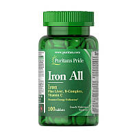 Железо с витамином С и В Puritan's Pride Iron All 100 tab
