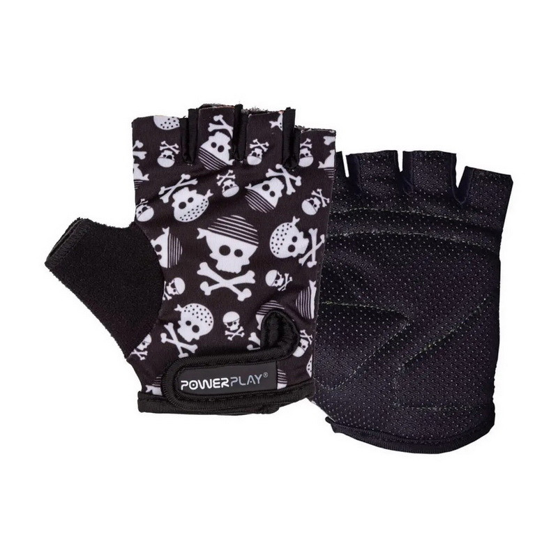 PowerPlay Kids Bike Gloves Skulls 5454 S size