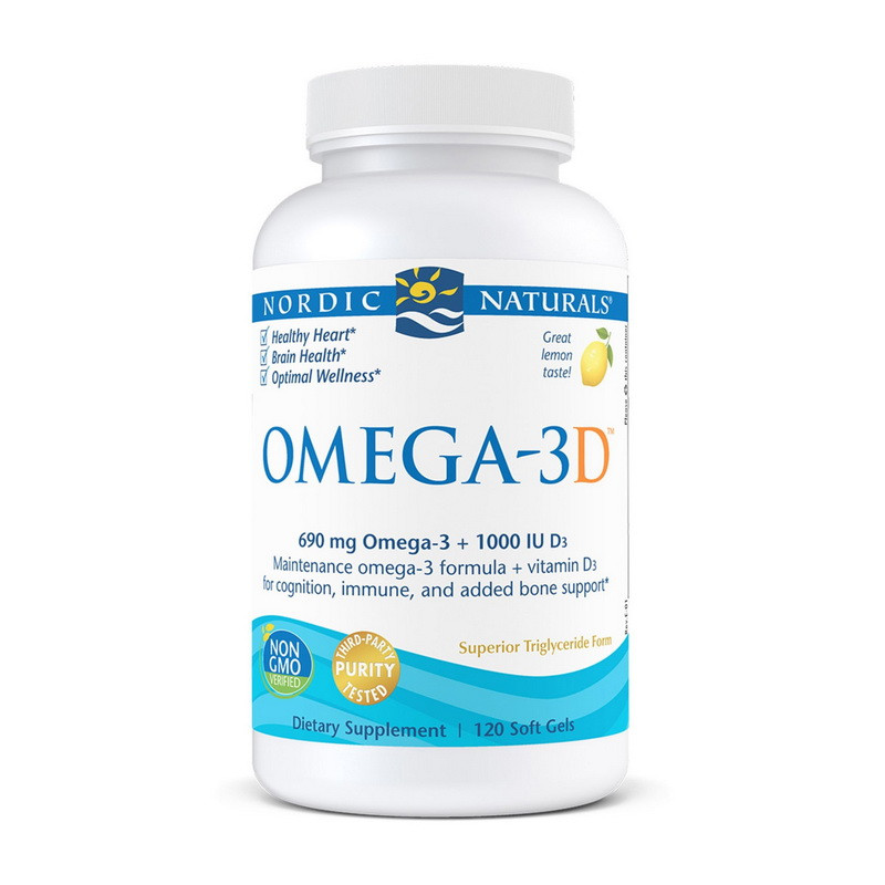 Nordic Naturals Omega-3D 690 mg + 1000 IU 120 soft gels риб'ячий жир/жирні кислоти активного довголіття