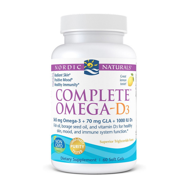Nordic Naturals Complete Omega — D3 60 soft gels риб'ячий жир/жирні кислоти активного довголіття