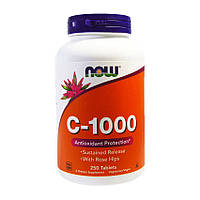 Вітамін С з шипшиною Now Foods C-1000 with rose hips 250 tabs