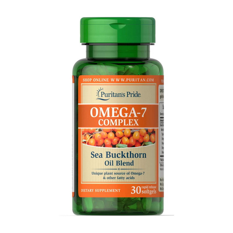 Puritan's Pride Omega-7 Complex Sea Buckthorn Oil Blend 30 softgels риб'ячий жир/жирні кислоти активні