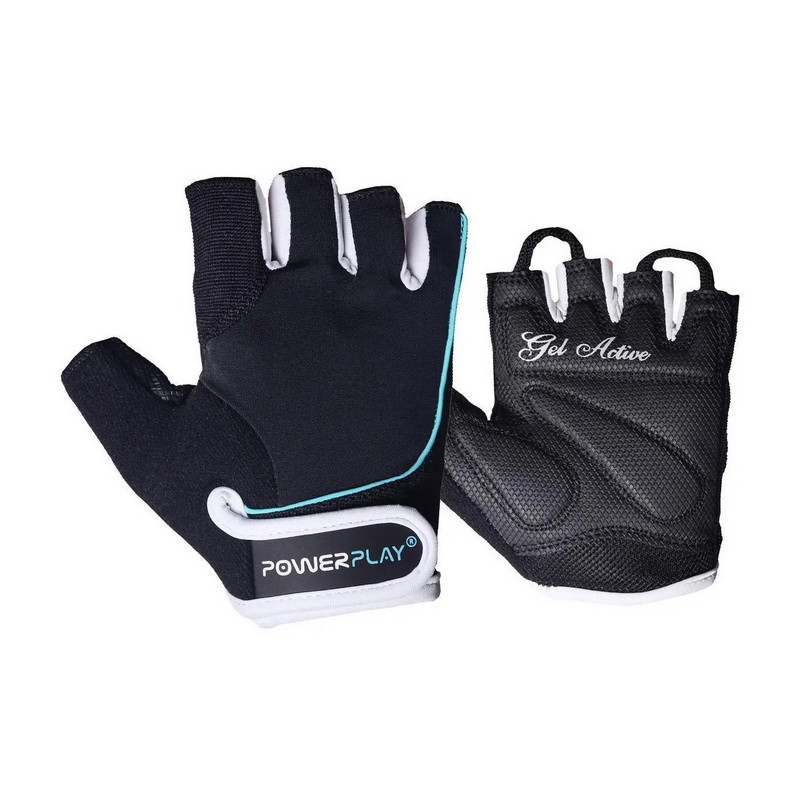 Рукавички для тренувань жіночі PowerPlay Womans Fitness Gloves Black-Blue 1750 XS size
