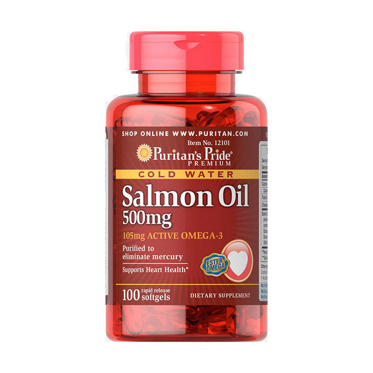 Риб'ячий жир Омега-3 масло лосося Puritan's Pride Salmon Oil 500 mg 100 softgels