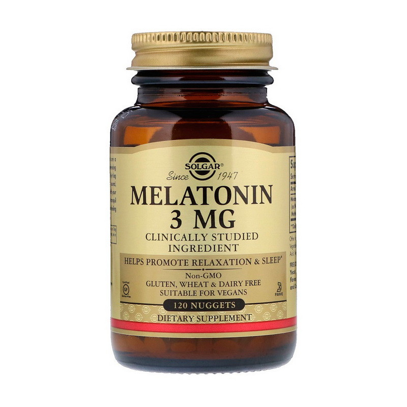 Мелатонін Solgar Melatonin 3 mg 120 nuggets Солгар