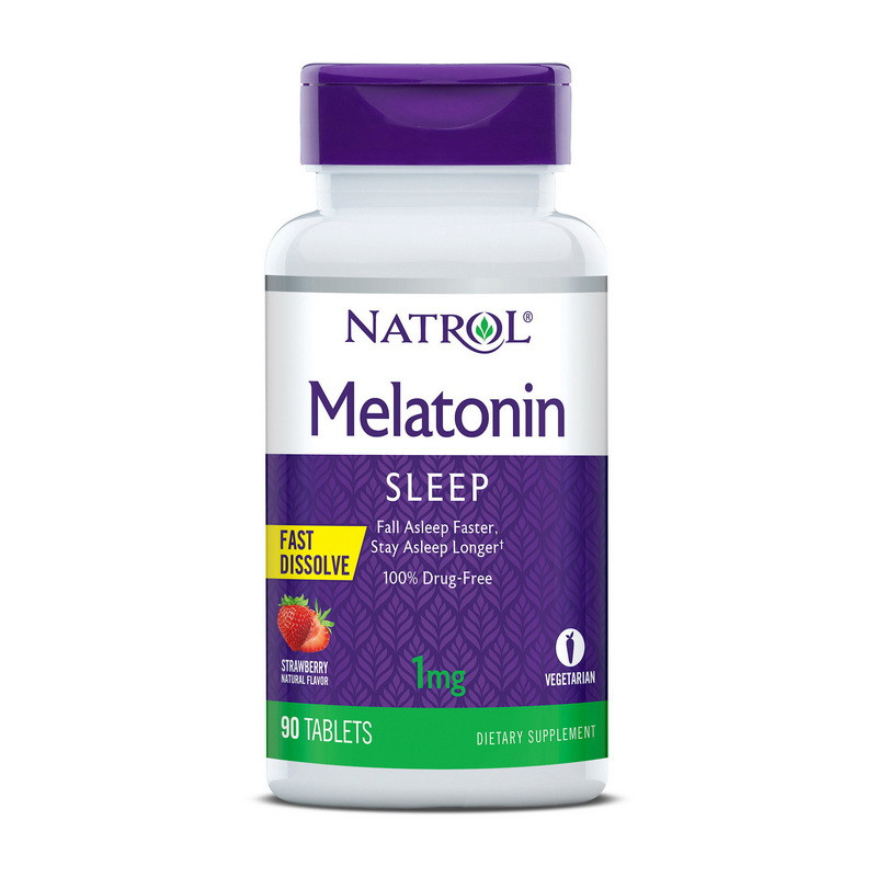Natrol Melatonin 1 mg Fast Dissolve 90 tabs поліпшення сну активного довголіття