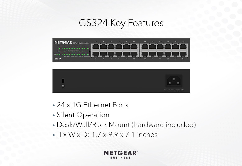 NETGEAR Комутатор GS324 24xGE, некерований