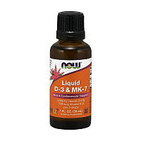 Рідкий вітамін Д3 Now Foods Liquid D-3 & MK-7 2500 IU 30 ml