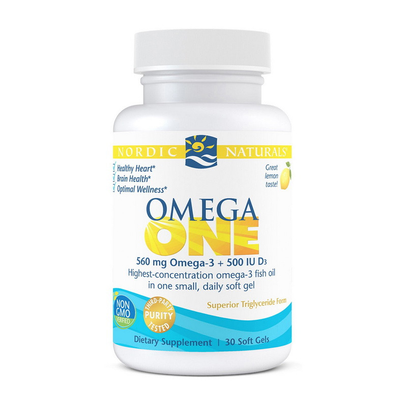 Риб'ячий жир Омега-3 + вітамін D Nordic Naturals Omega One 560 mg omega-3 + 500 IU D3 30 soft gels