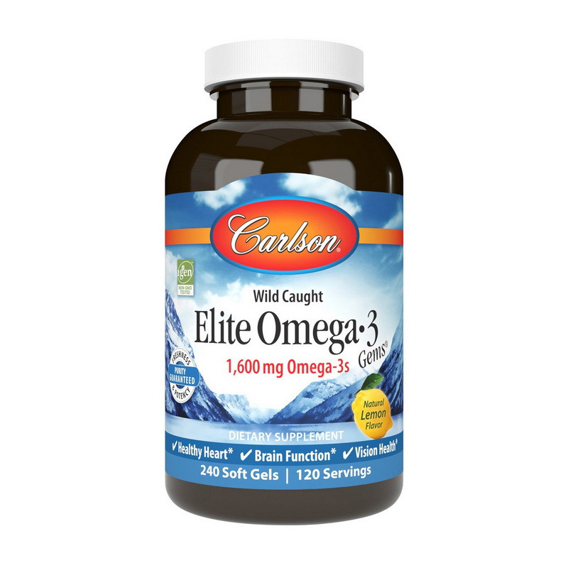 Carlson Labs Elite Omega 3,600 mg 240 soft gels риб'ячий жир/жирні кислоти — активне довголіття