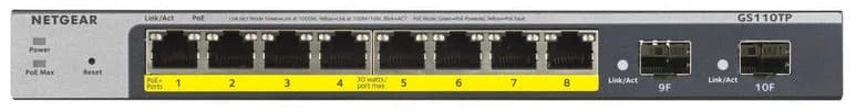NETGEAR Комутатор GS110TPv3 8xGE PoE+ (55Вт), 2xSFP, керований