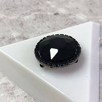 Стразы стеклянные круглые 22 мм пришивные, Crystal black КР